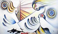Oils on canvas painting entitled 'First Blood'